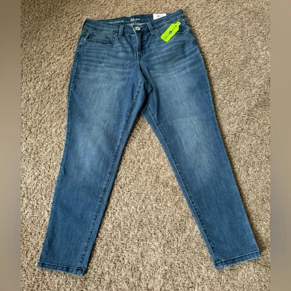 Style & Co Repreve Curvy Skinny Keg Mid Rise Jeans Women Size 8P